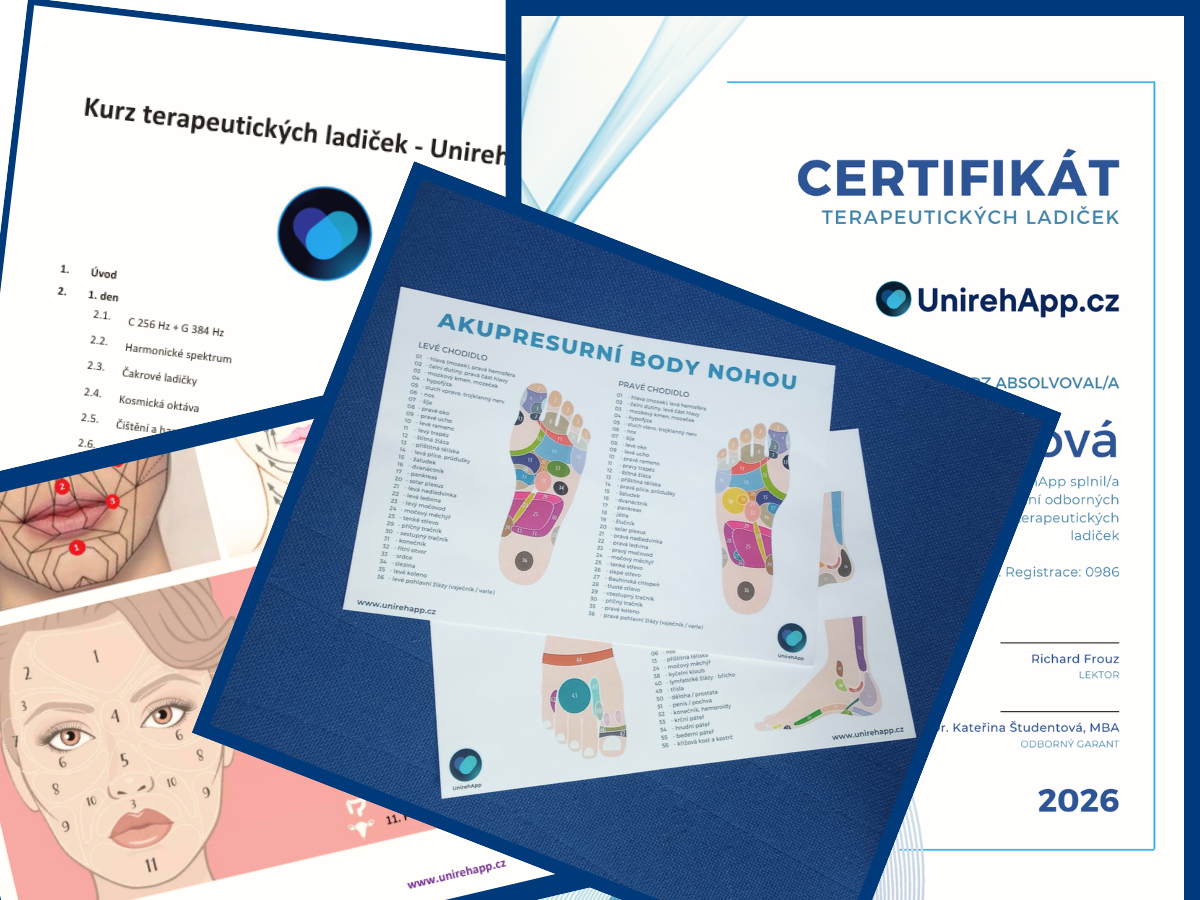 Skripta a certifikát kurzu terapeutických ladiček
